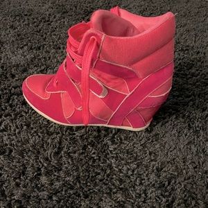 Pink wedge sneakers 8 Women’s